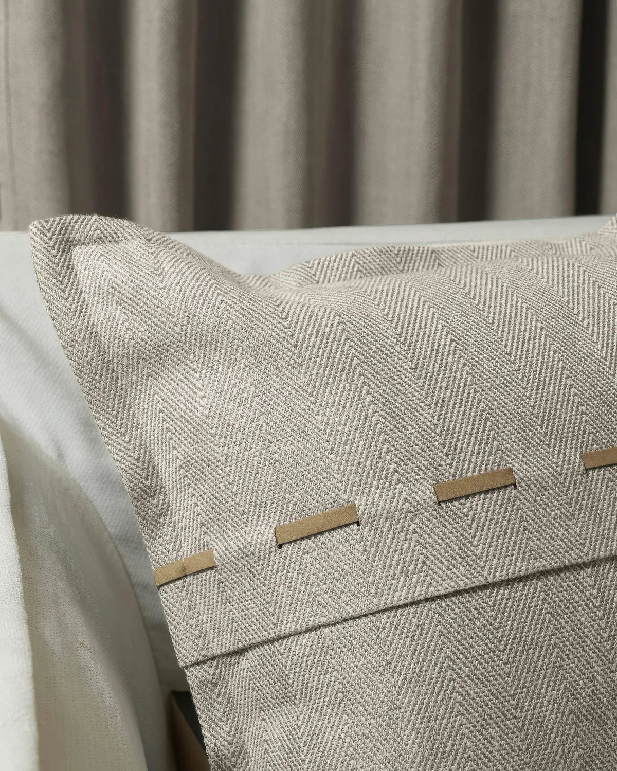 Cleo Textured Faux Leather Laced Lumbar Pillowcase — image 11