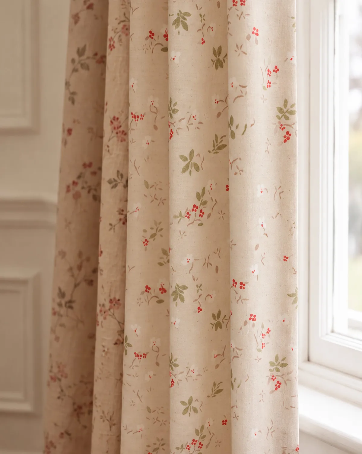 Whisper Linen Blend Floral Patterned Custom Curtain — image 4