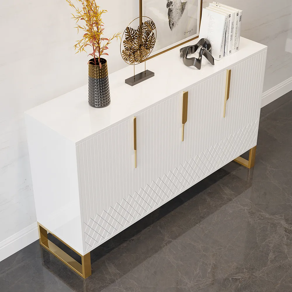 4-Door Wood 60" Sideboard with 3 Shelves Aro Contemporary — image 6