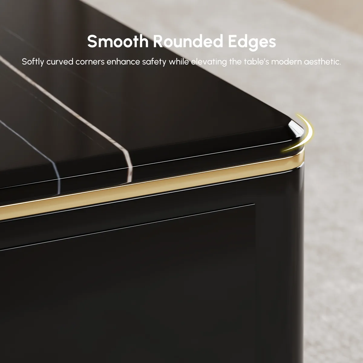 Chift 51.2" Modern Marble Coffee Table & Storage Drawers Gold Stainless Steel Legs — image 17