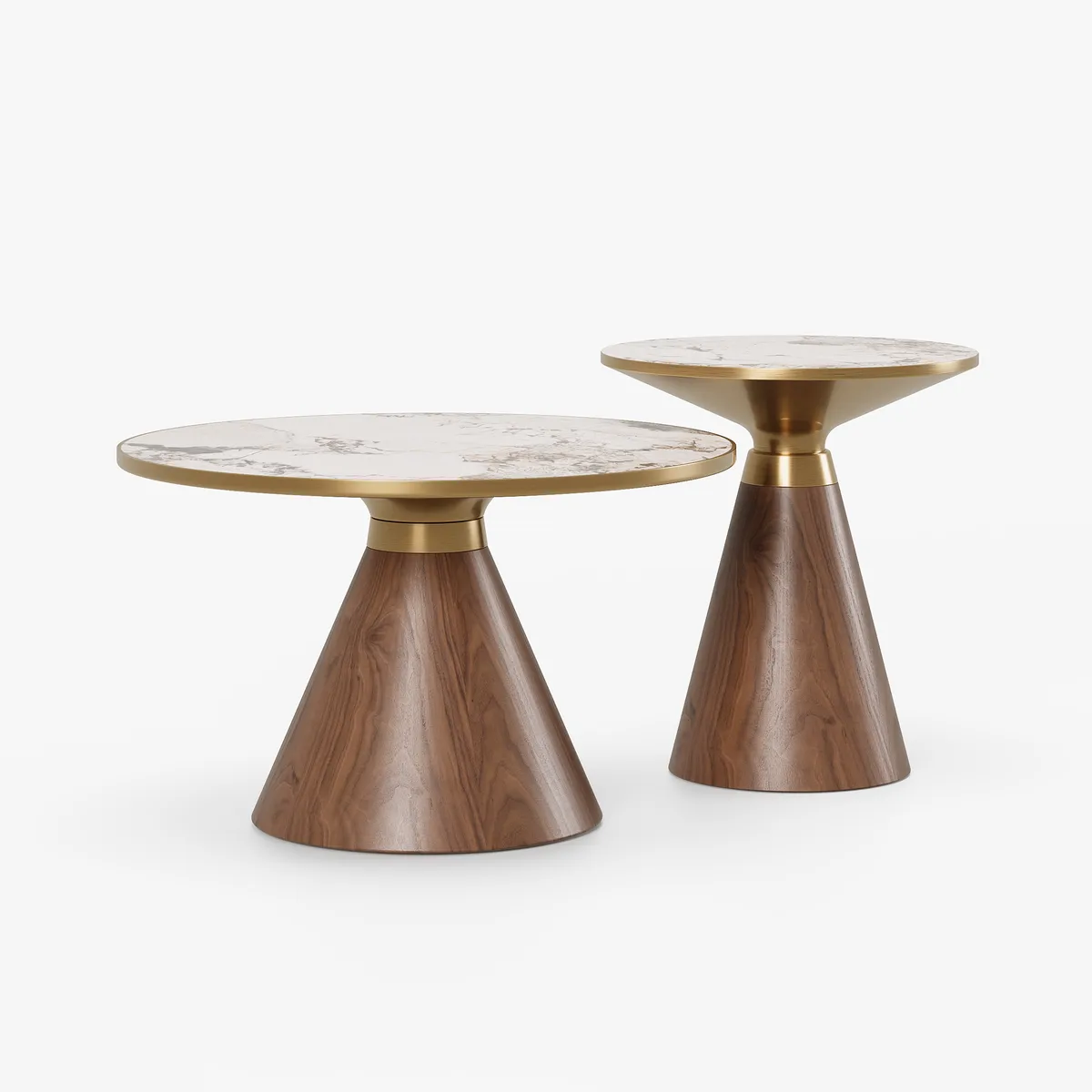 Sintered Stone Round Coffee Table Modern Black Living Room Furniture — image 21