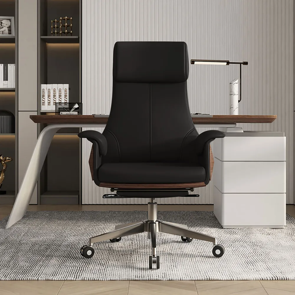 Set Modern Black L-Shape Standing Desk & Leather Office Desk Chair Set Khaki (71.5") — image 17