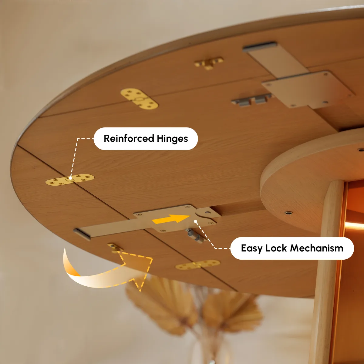 36"-47" Solid Wood Extendable Dining Table with Light — image 26