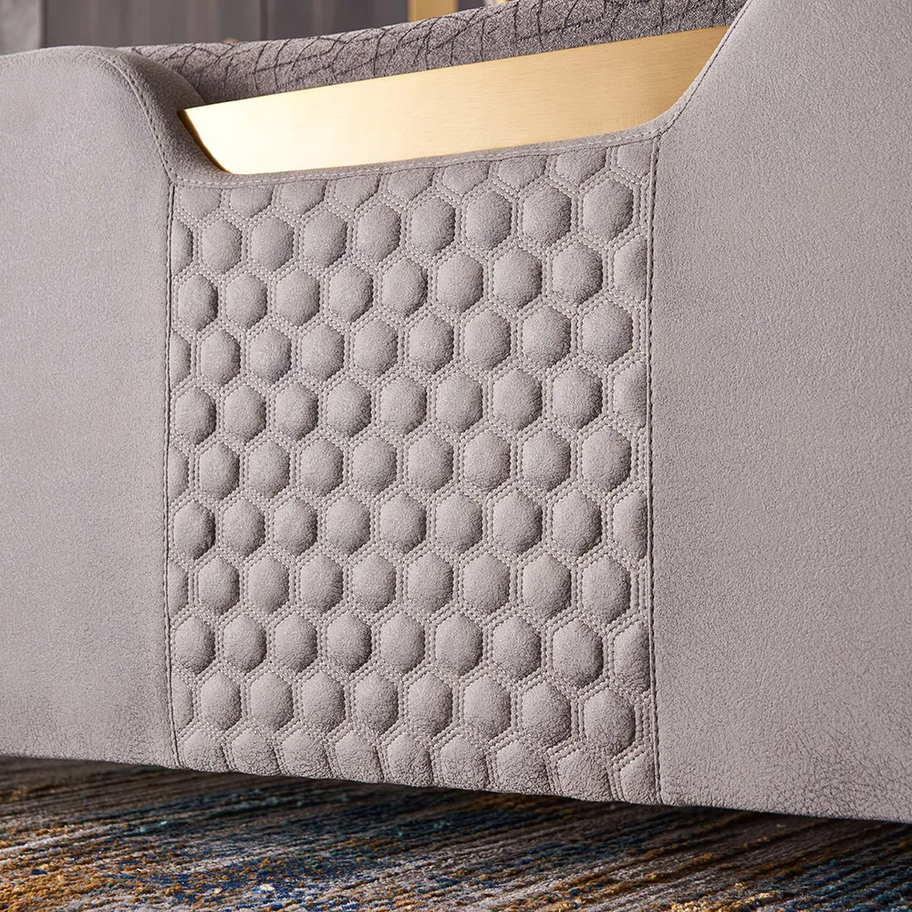 King Size Upholstered Leather Bed Frame with Tufted Wingback Headboard — image 14