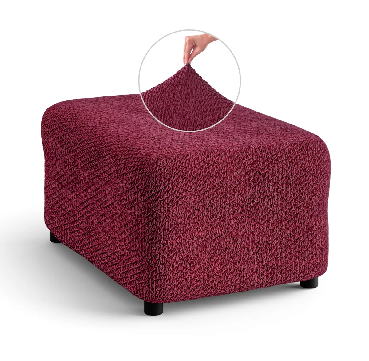 Ottoman Slipcovers - 1-Piece Furniture Protector - Form Fit, Machine Washable -VelvetCollection — image 7