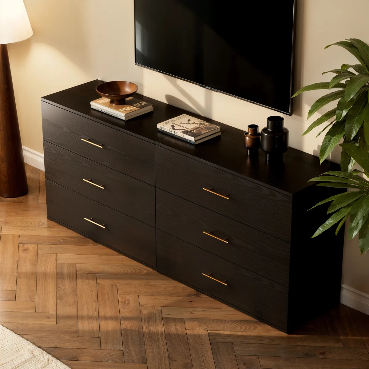 Arune 63" TV Stand with 6 Drawers Storage Chests — image 13