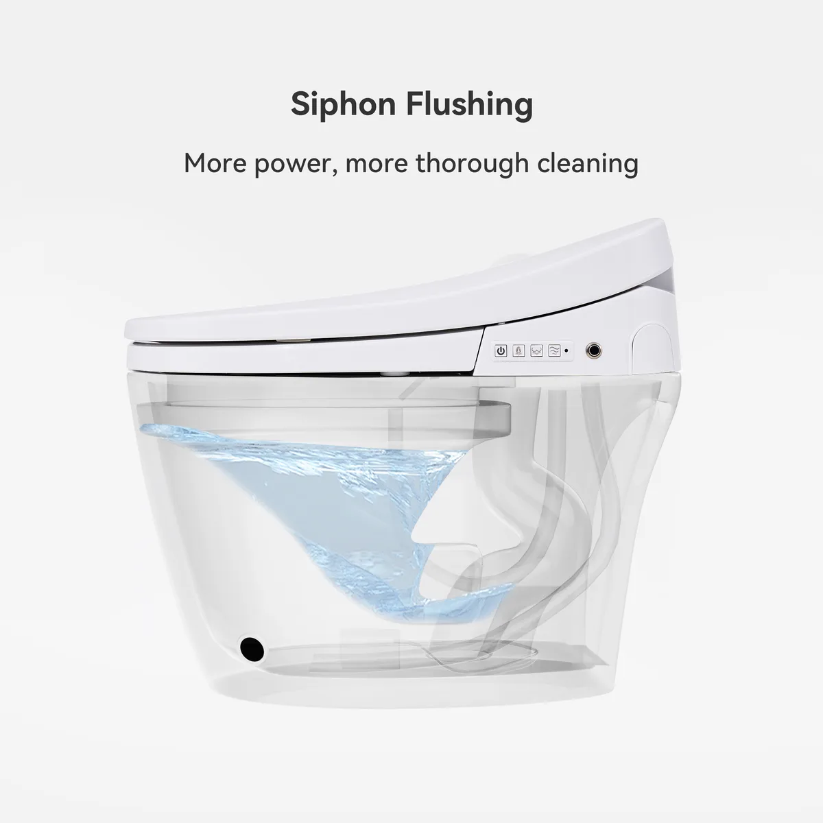 Set of Two Compact & Small Size Bidet Smart Toilet Floor Mounted Automatic Self-Clean — image 8