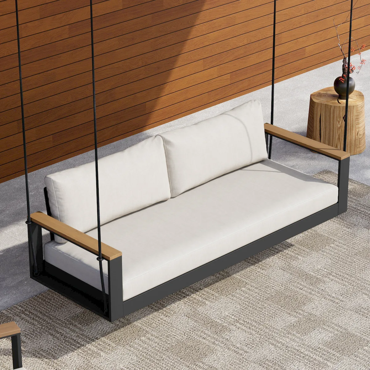 Tevara Outdoor Swing Sofa in Sand with Cushion & Black Cover — image 24