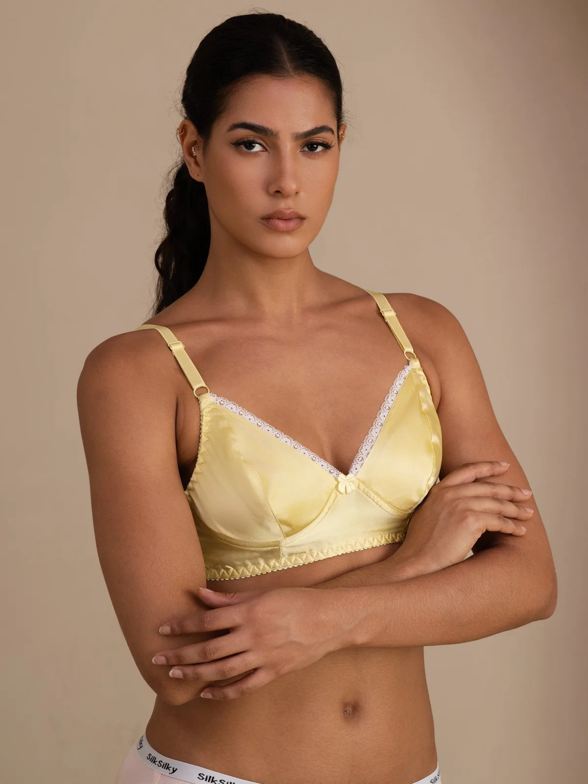 100% Mulberry Silk Wireless Comfy Bra with Adjustable Straps — image 5