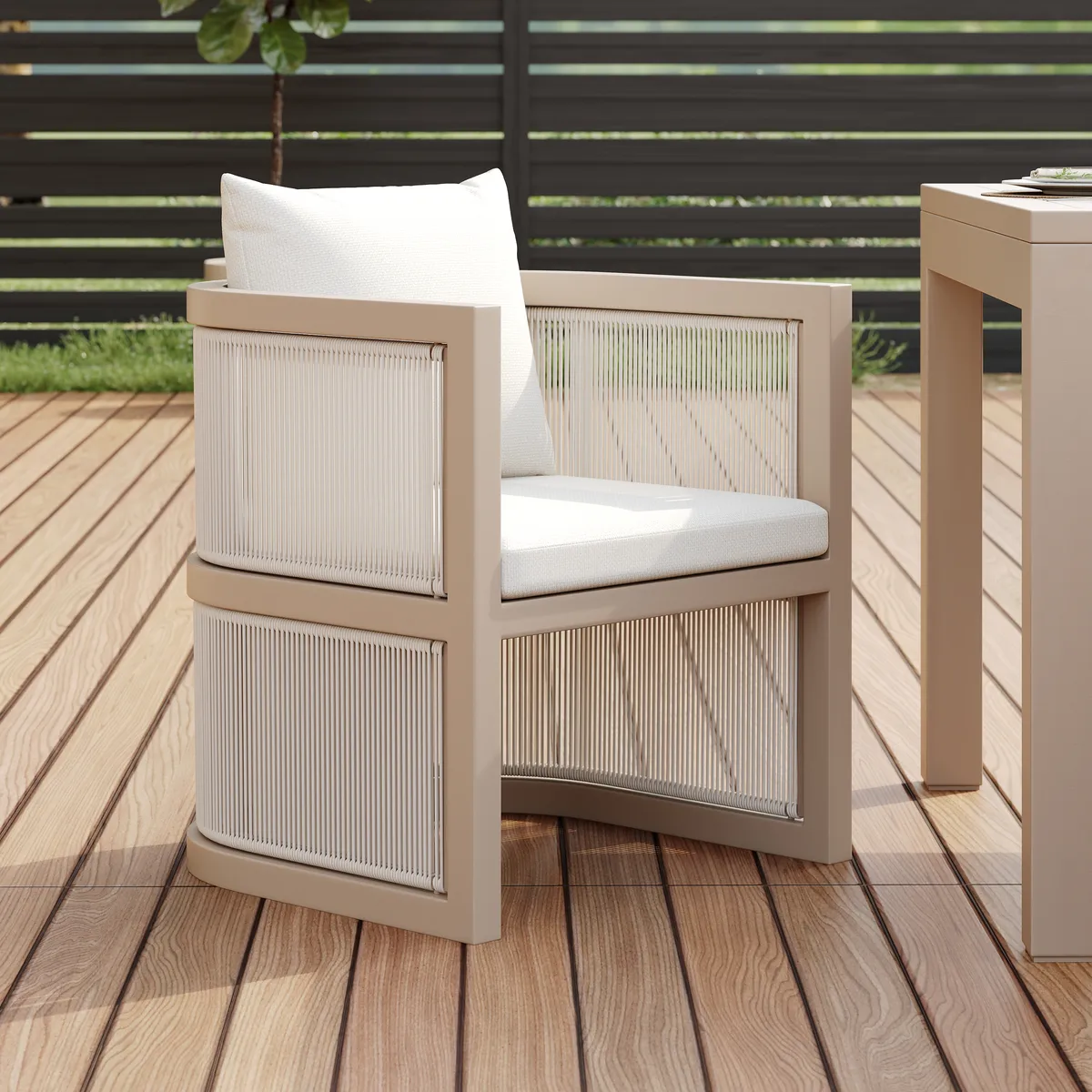 Wevara 2 Pieces Modern Aluminum & Ropes Outdoor chairs — image 2