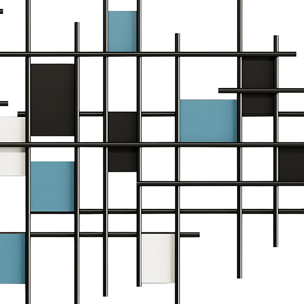 51.2"W Modern Luxury Style Black Metal Wall Decor Home Art in Living Room — image 8