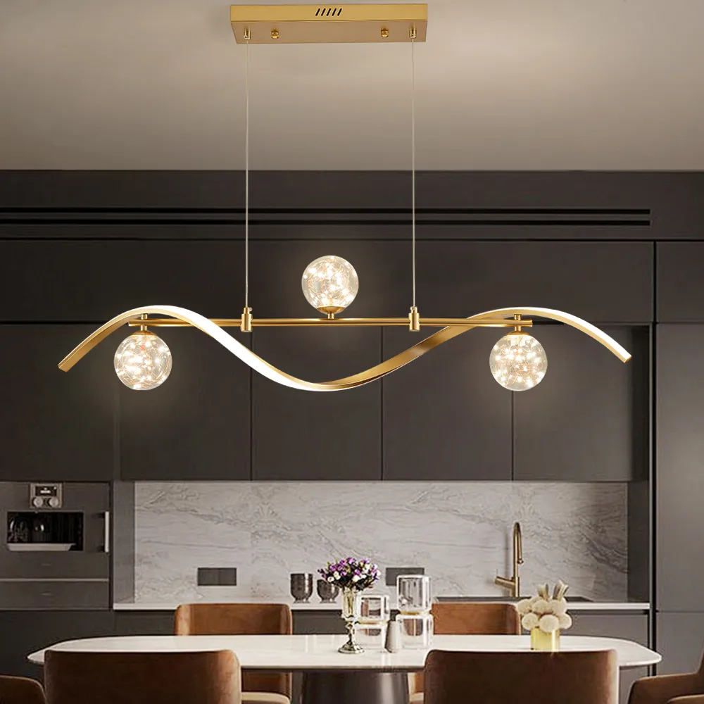 Set Of Two 4-Light LED Linear Dimmable Kitchen Island Lighting — image 3