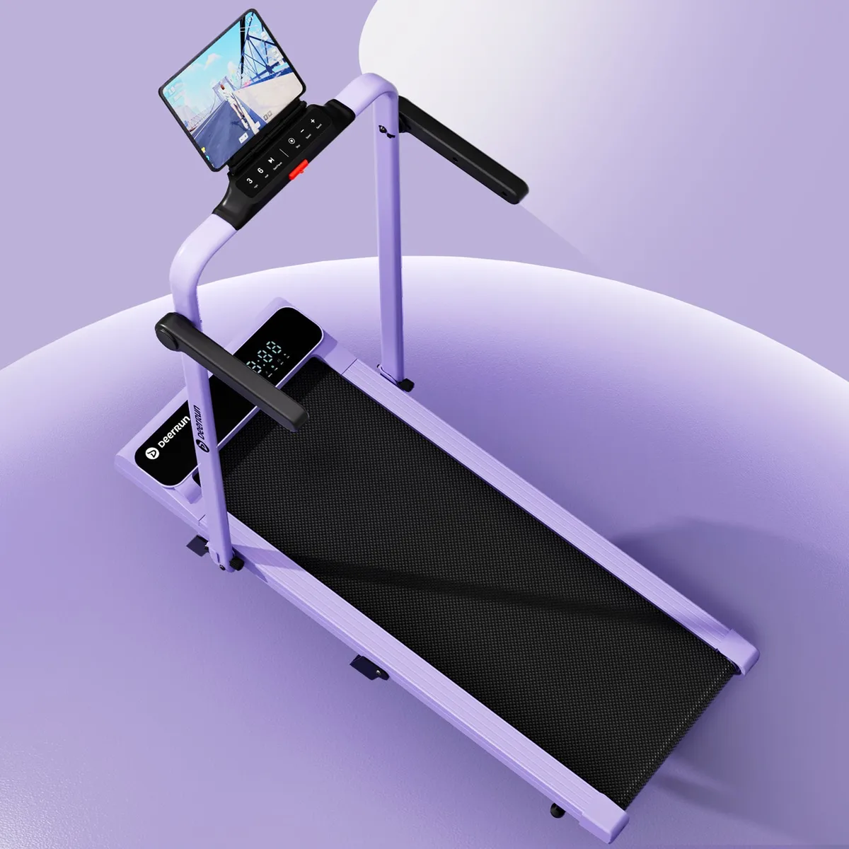 2026 New A6 Plus Handbar 5% Incline 2 in 1 Foldable Treadmill with Whole Screen Upgraded Chip & NFC Support | 300Lbs, 7.5Mph — image 3