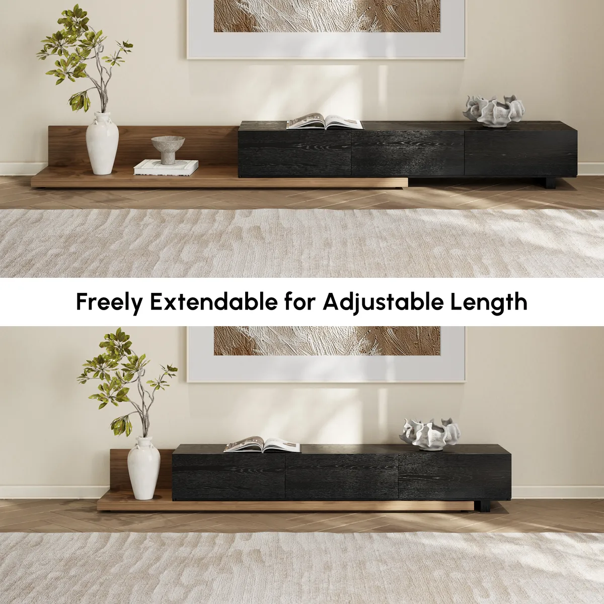 Rectangle Wood Extendable TV Stand — image 7