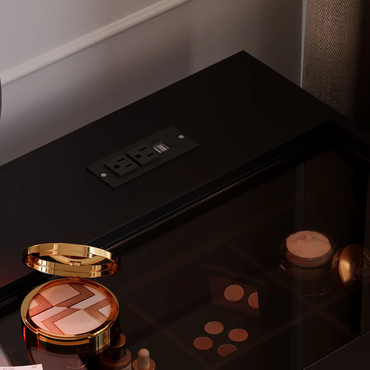 Modern Makeup Vanity Set with Lighted Vanity Mirror & Charging Station & Jewelry Storage Dressing Table — image 7