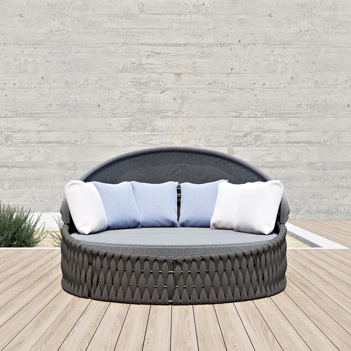 Cocaro Round Garden Polyrattan Sun Island with Roof and Weatherproof Cover — image 12