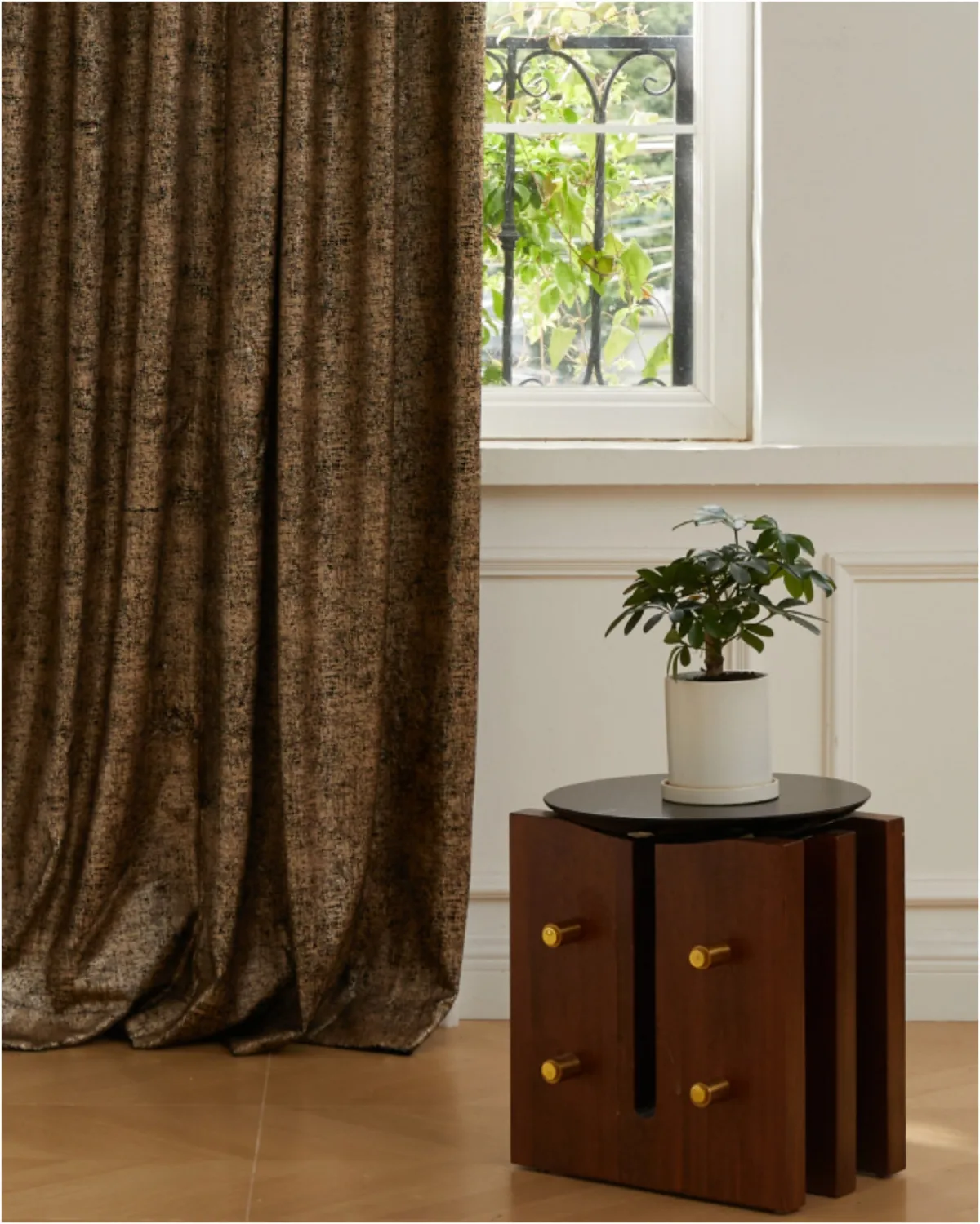 Klimt Foil Printed Velvet Patterned Custom Curtain | Designed in Italy — image 3