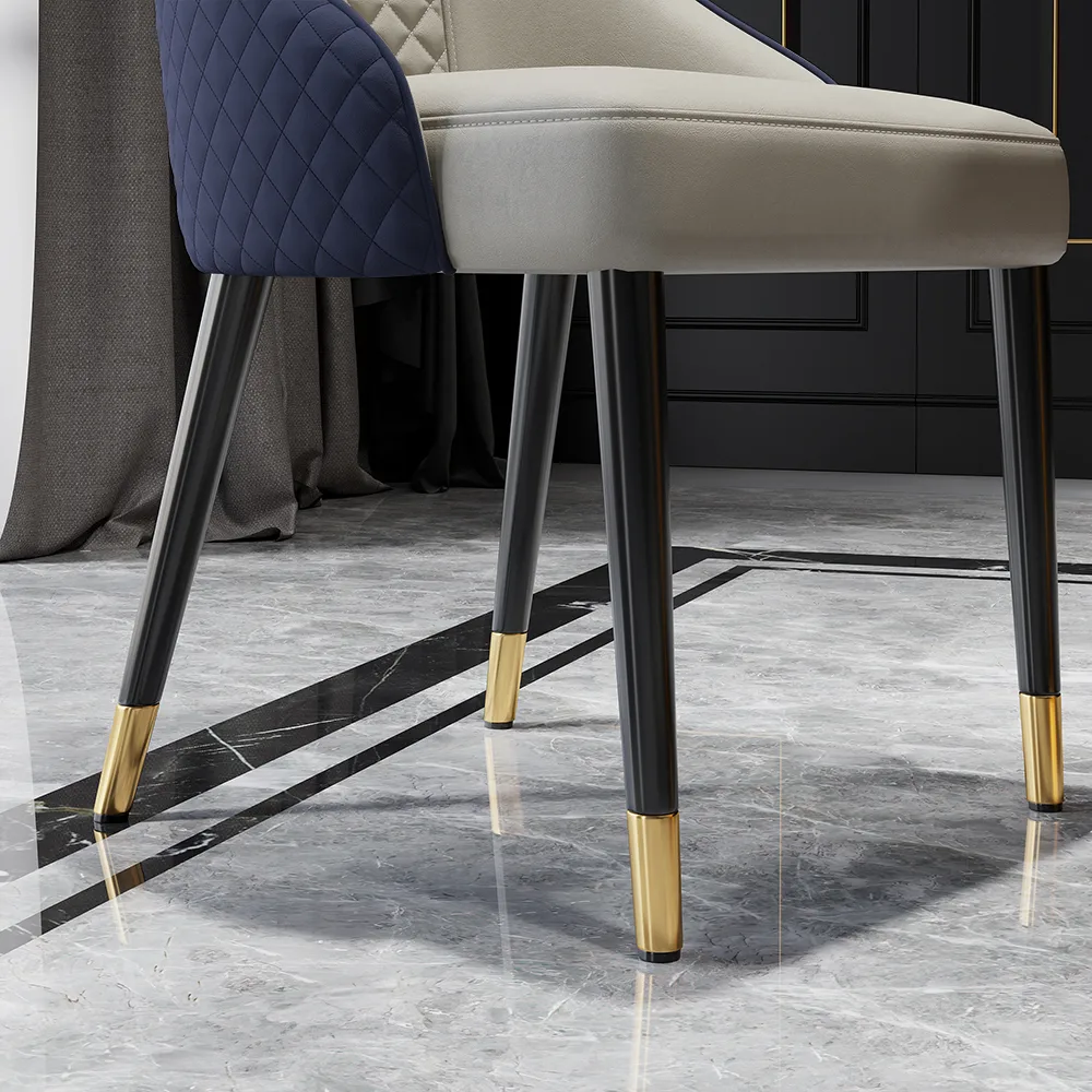 Diamic Modern 4-Piece Blue Upholstered Dining Chair Faux Leather High Back Chair — image 8