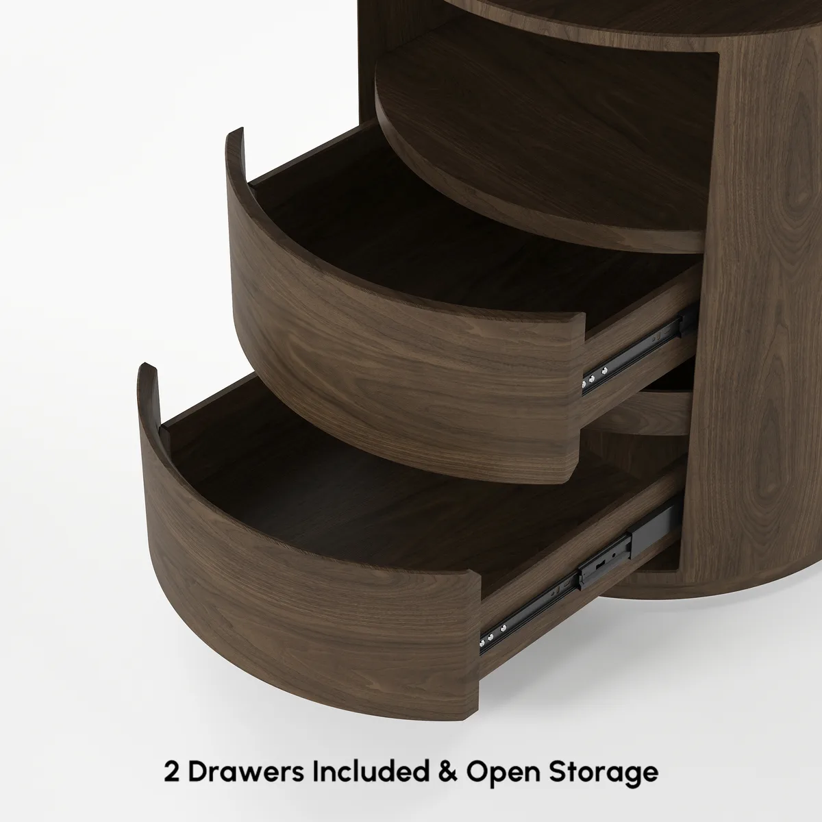 Modern 60" L-Shaped Walnut Office Desk with Drawers, Rotating Design — image 17