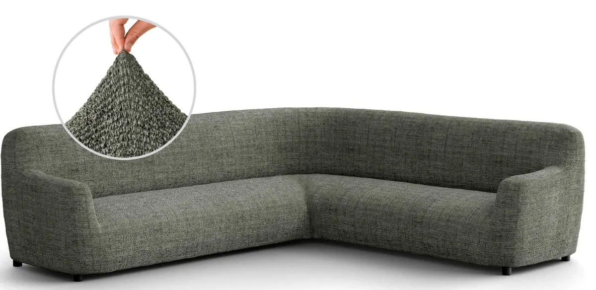 Corner Sectional Couch Cover - 1-Piece Furniture Protector - Form Fit, Machine Washable -Microfibra PrintedCollection
