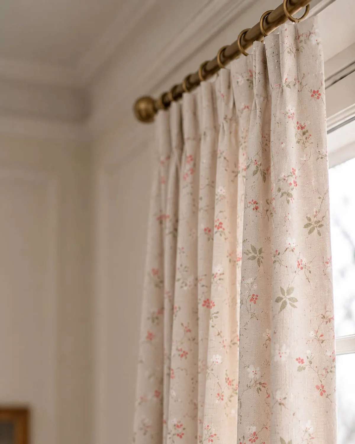 Whisper Linen Blend Floral Patterned Custom Curtain — image 2