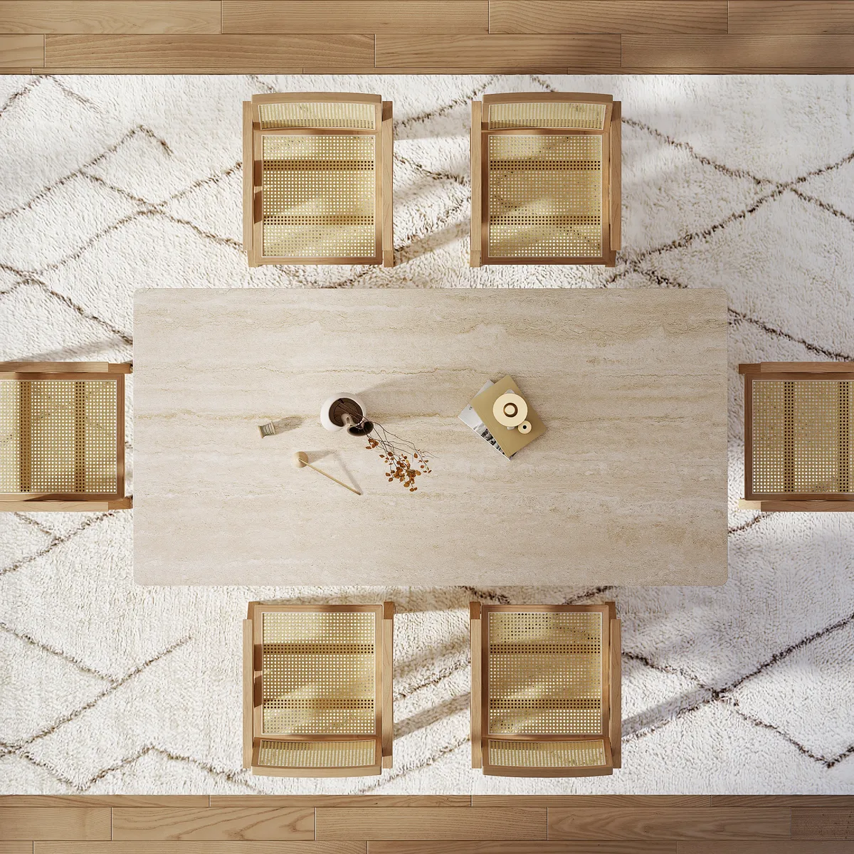 79" Modern Rectangular Sintered Stone Dining Table, Indoor/Outdoor, Seats 6-8 — image 5