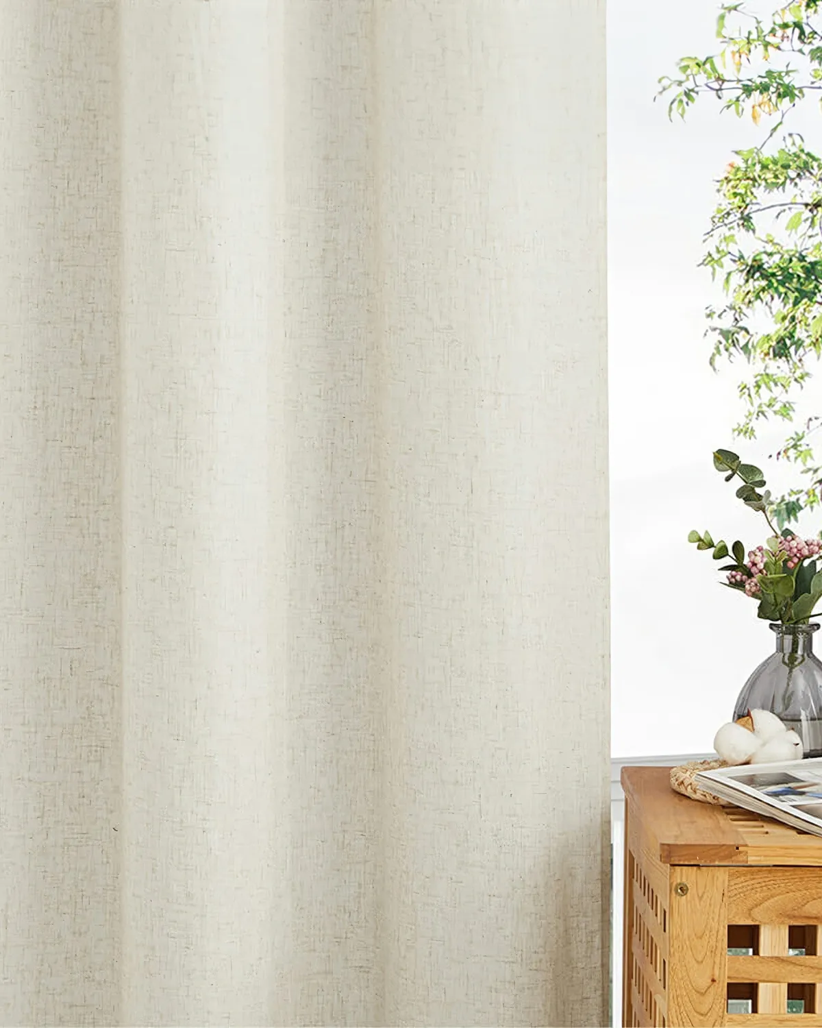 Noah Linen Look Lightweight Waterproof Custom Outdoor Curtain — image 2