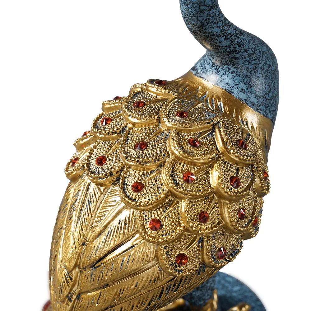 27.6" Large Glam Peacock Floor Sculpture Decor Art Living Room Bedroom — image 6