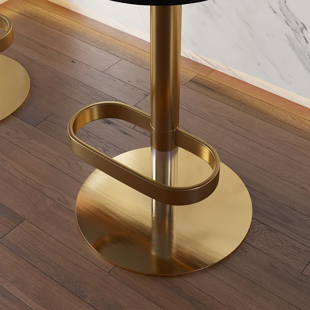 Modern Bar Stool Velvet Adjustable Height Swivel Black with Full Back Counter Stool — image 18