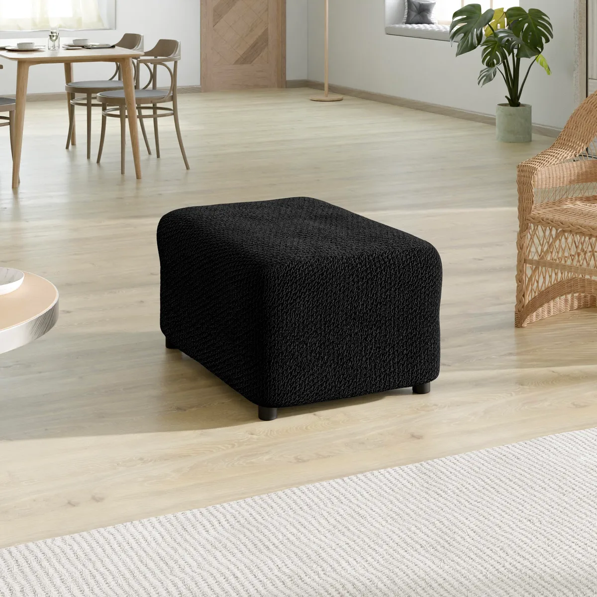 Ottoman Slipcovers - 1-Piece Furniture Protector - Form Fit, Machine Washable -VelvetCollection — image 4