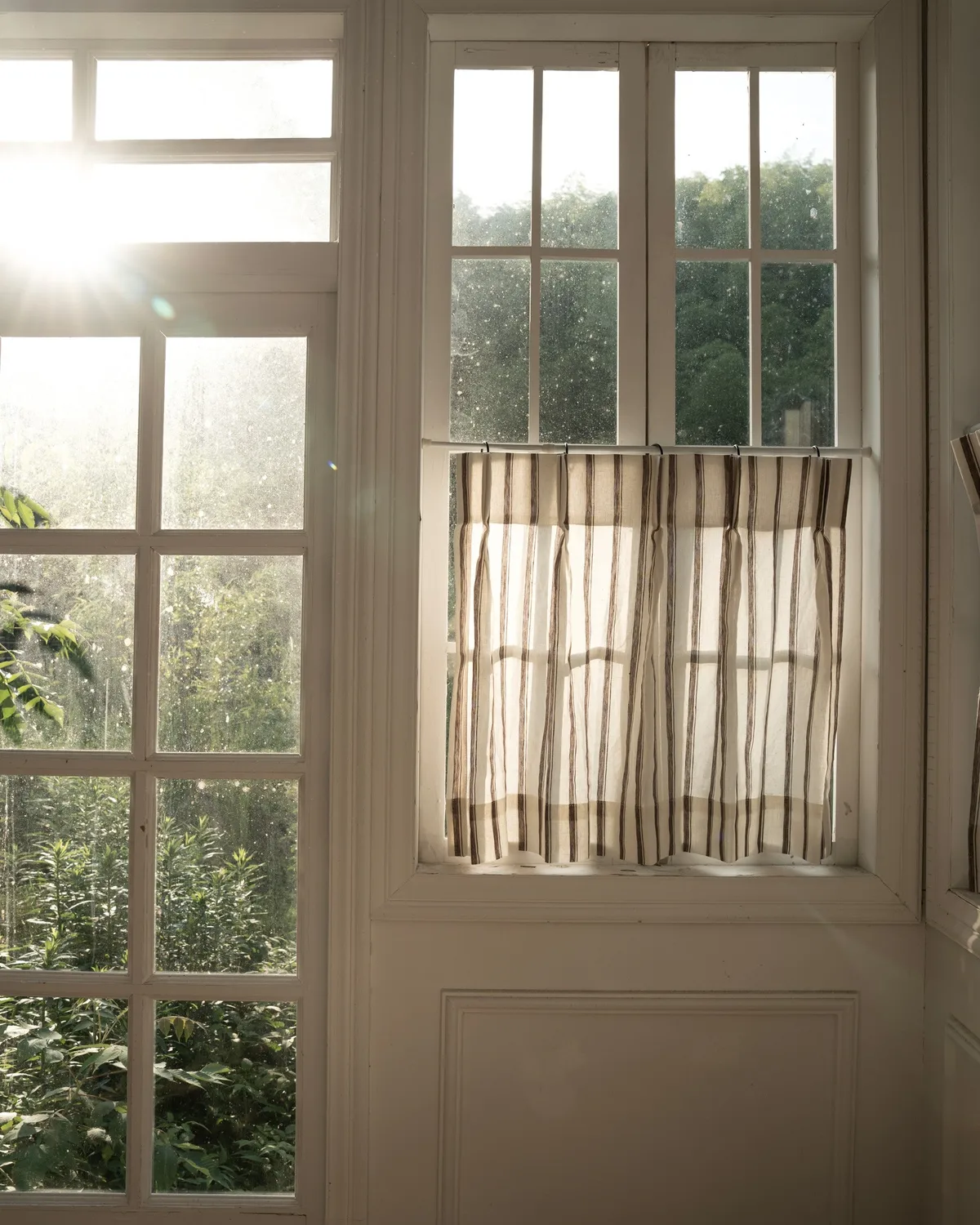 Cate 100% Linen Striped Custom Cafe Curtain — image 3