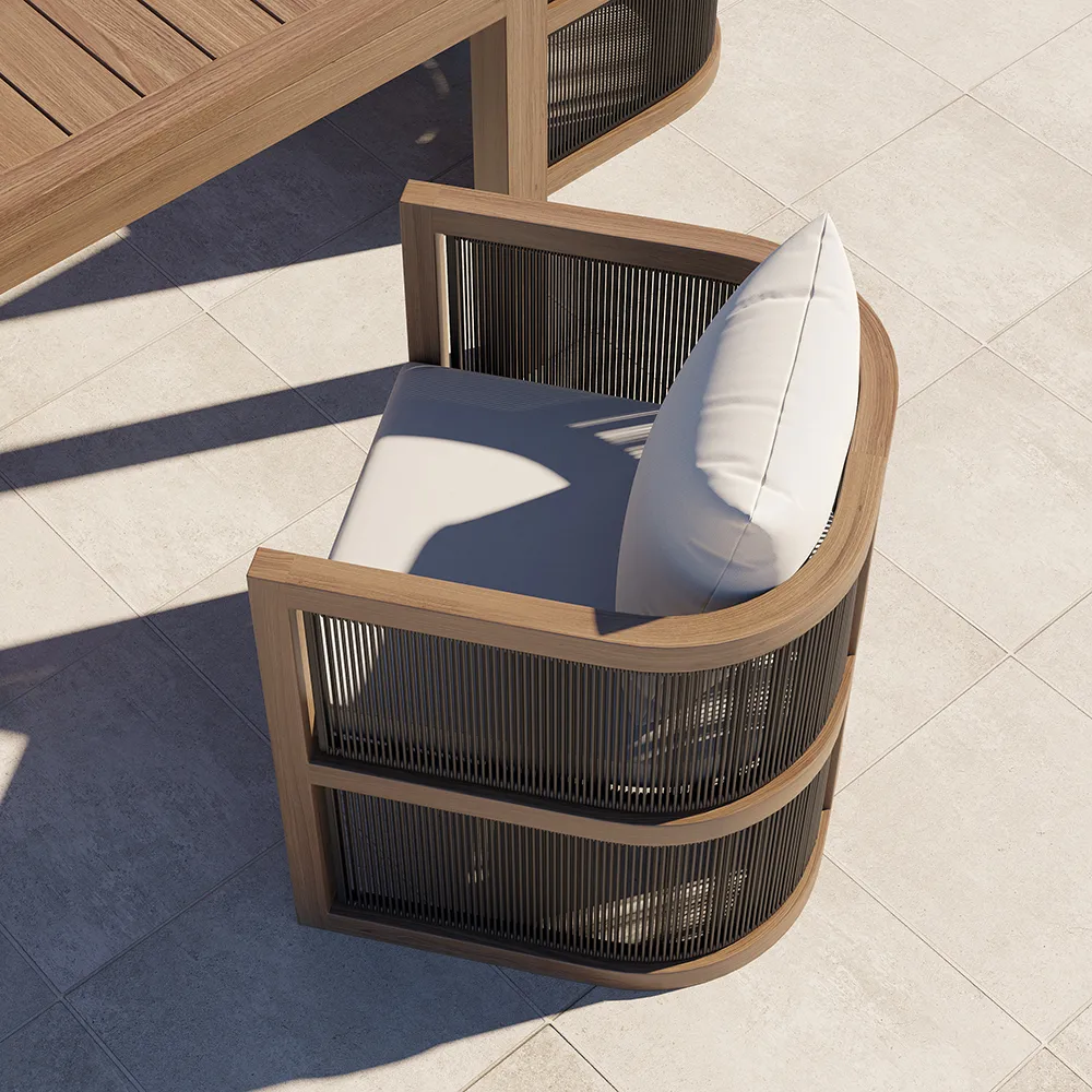 Wevara 2 Pieces Modern Aluminum & Ropes Outdoor chairs — image 16