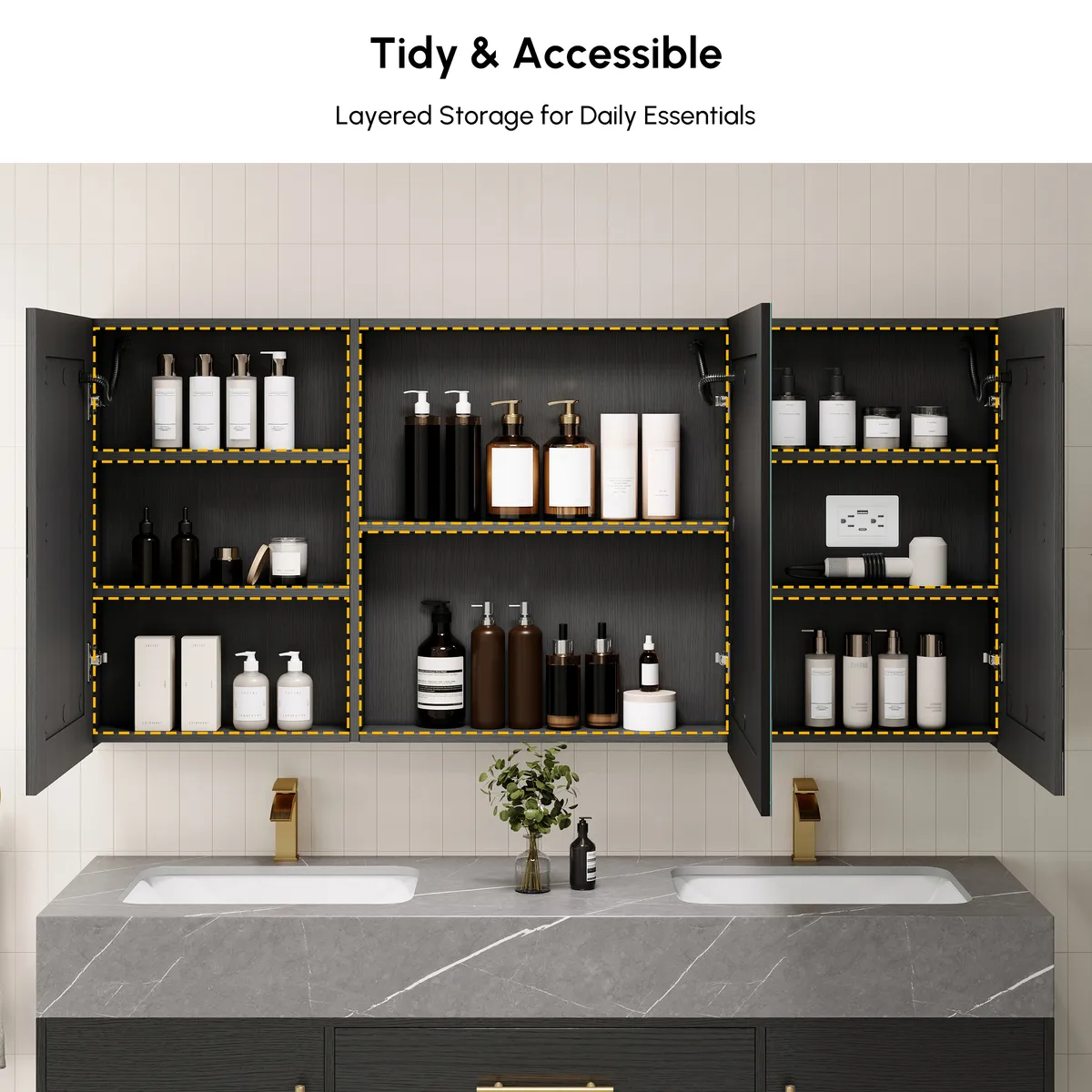 59" LED Bathroom Medicine Cabinet — image 16