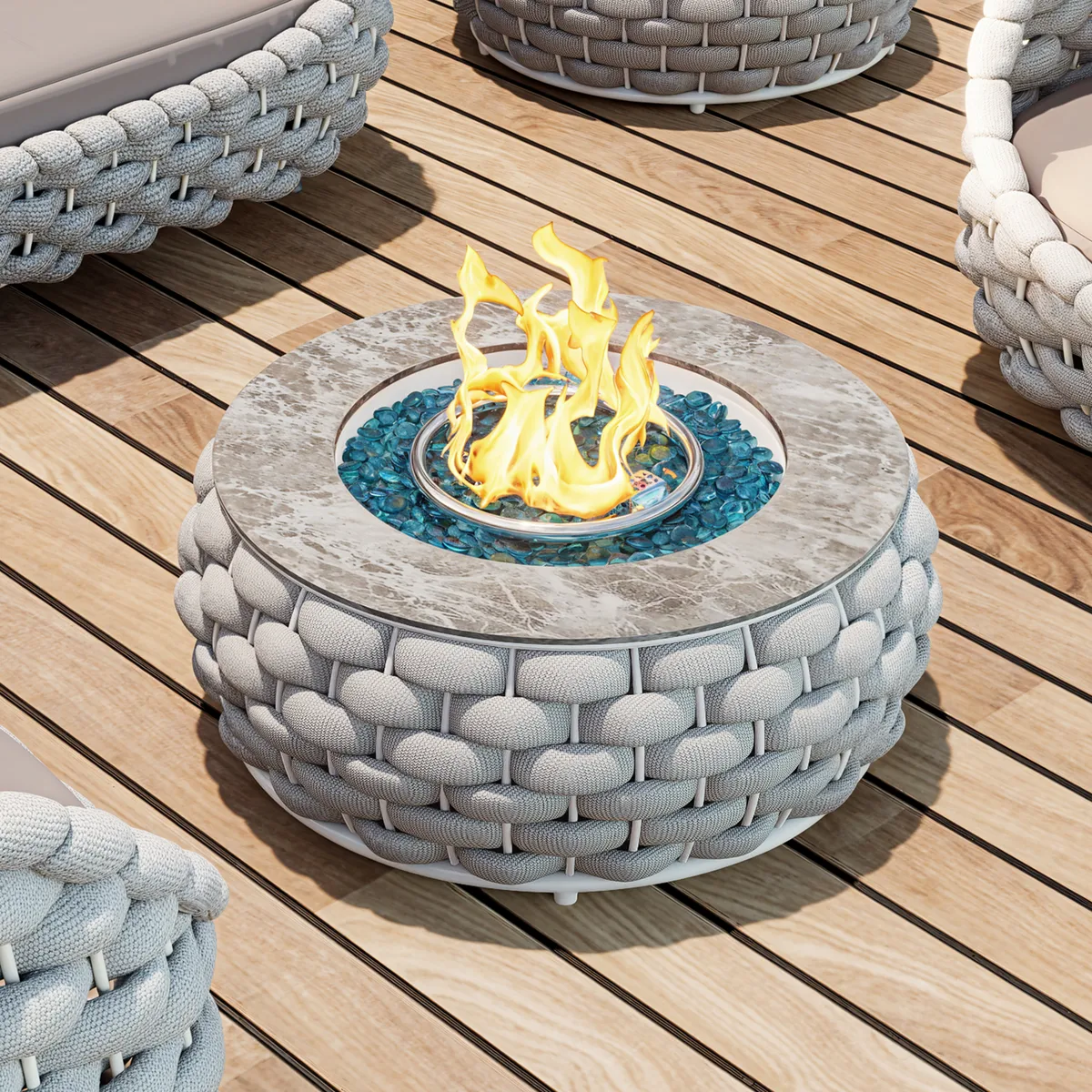 Cocaro Outdoor 27" Propane Smokeless Round Fire Pit Table