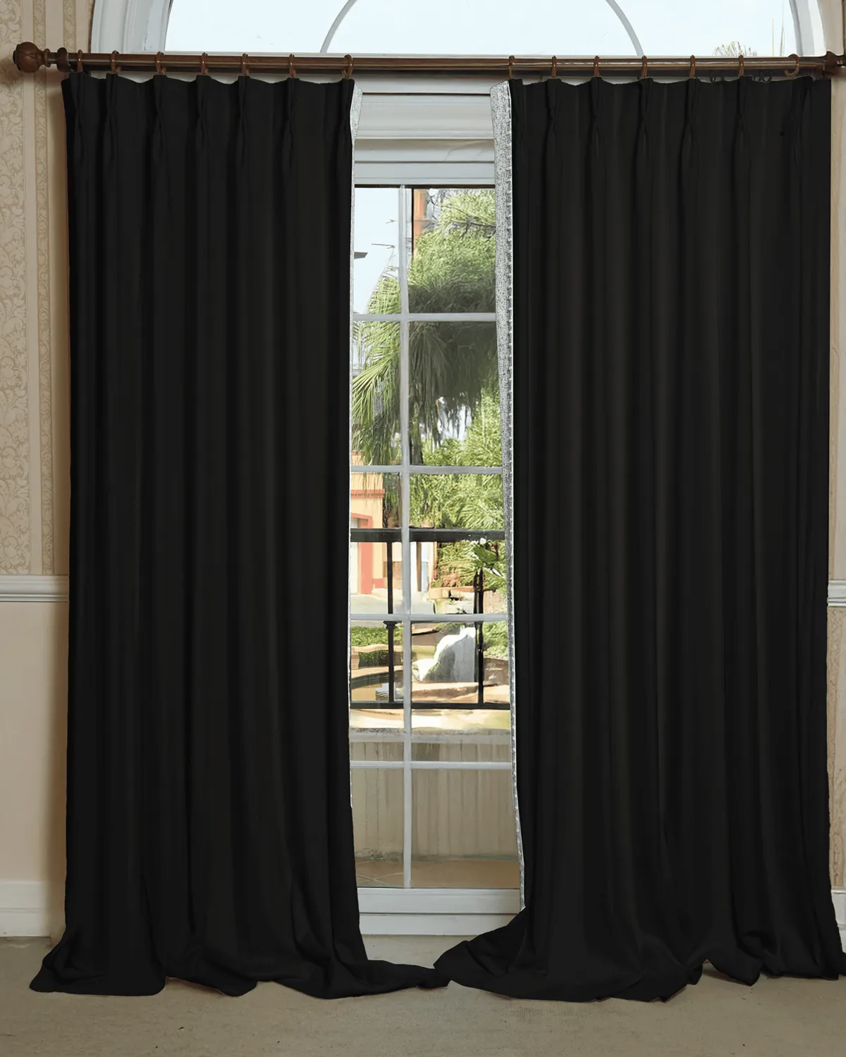 Zane Textured Custom Curtain with Trim — image 3