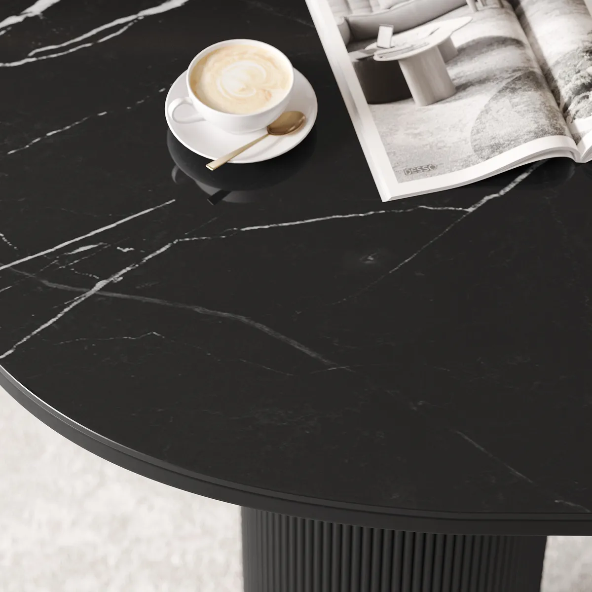 Modern Sintered Stone Top Office Writing Desk with 3-Drawer(71") — image 7