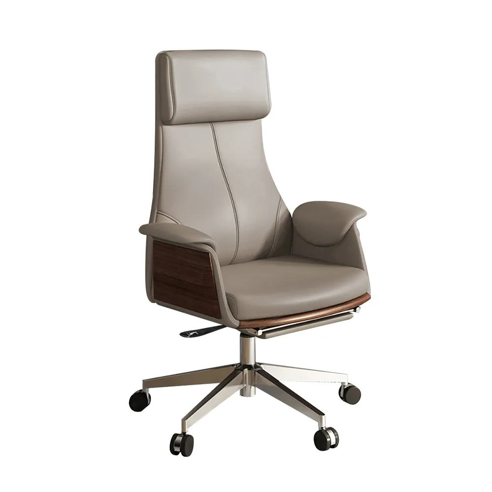 Set Modern Black L-Shape Standing Desk & Leather Office Desk Chair Set Khaki (71.5") — image 9
