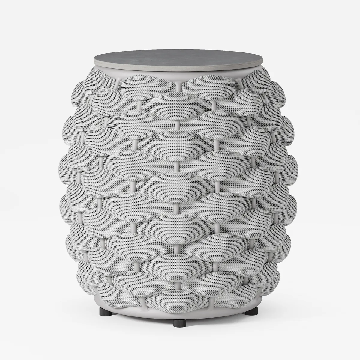 Cocaro Outdoor Rope-Woven Side Table with Storage & Slate Top in Dark — image 17