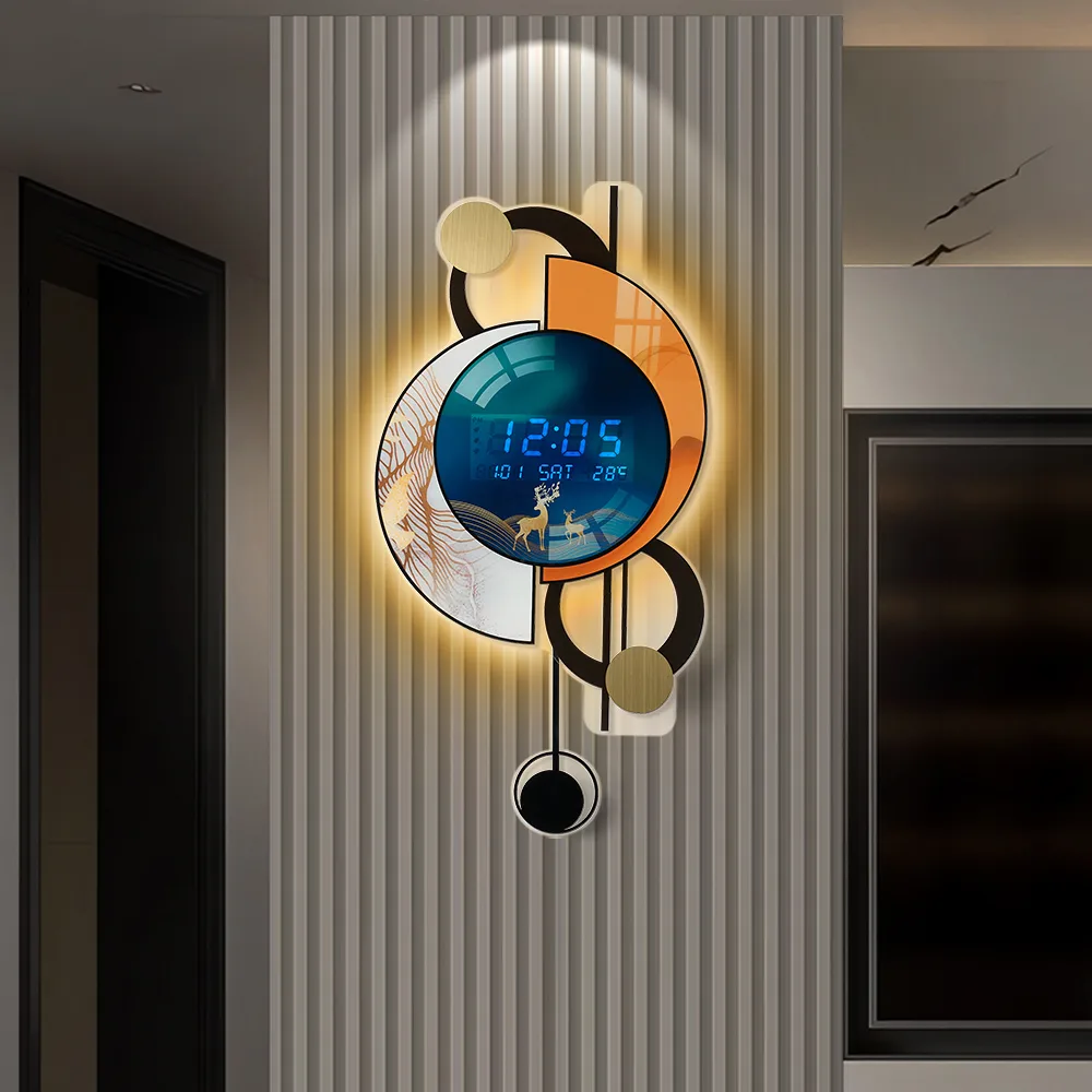 26" LED Silent Wall Clock with Voice-Activated & Dual Power Supply