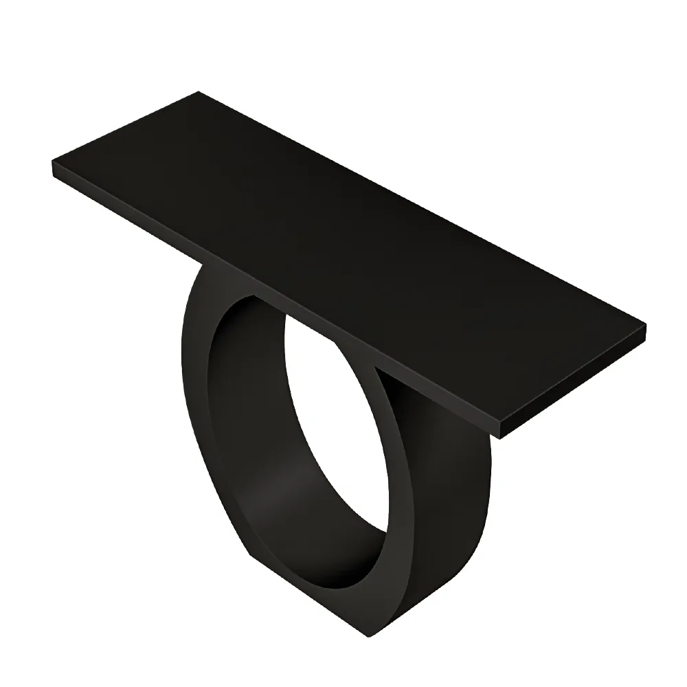 39.4" Modern Black Console Table with Circle Base Rectangular Entryway Table — image 7
