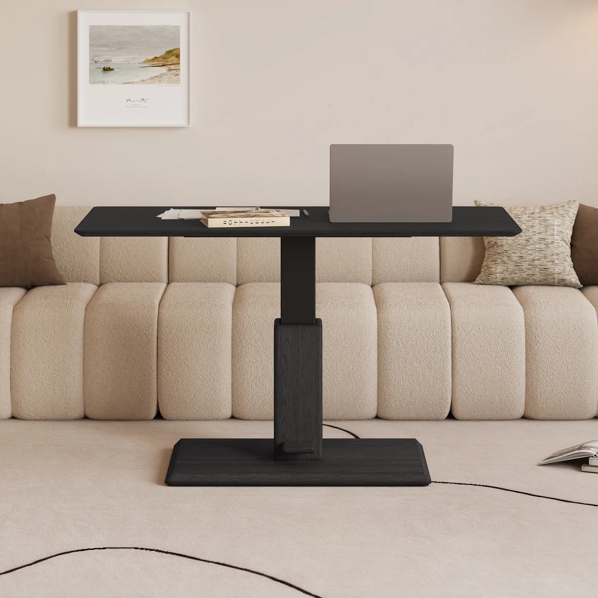 47" Black Lift-Top Height-Adjustable Coffee Table — image 5