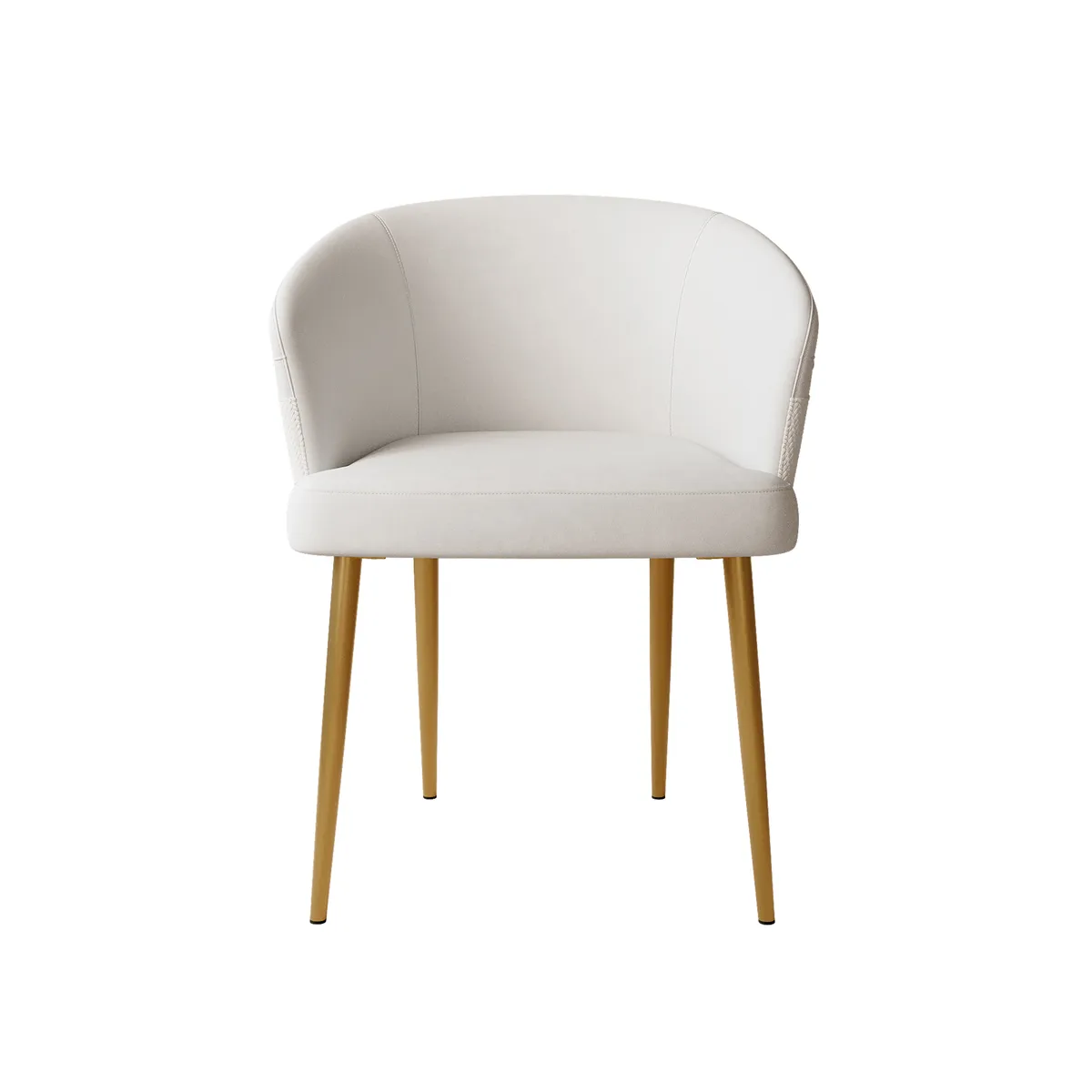Modern Black PU Leather Dining Chair Curved Back with Gold Legs — image 8