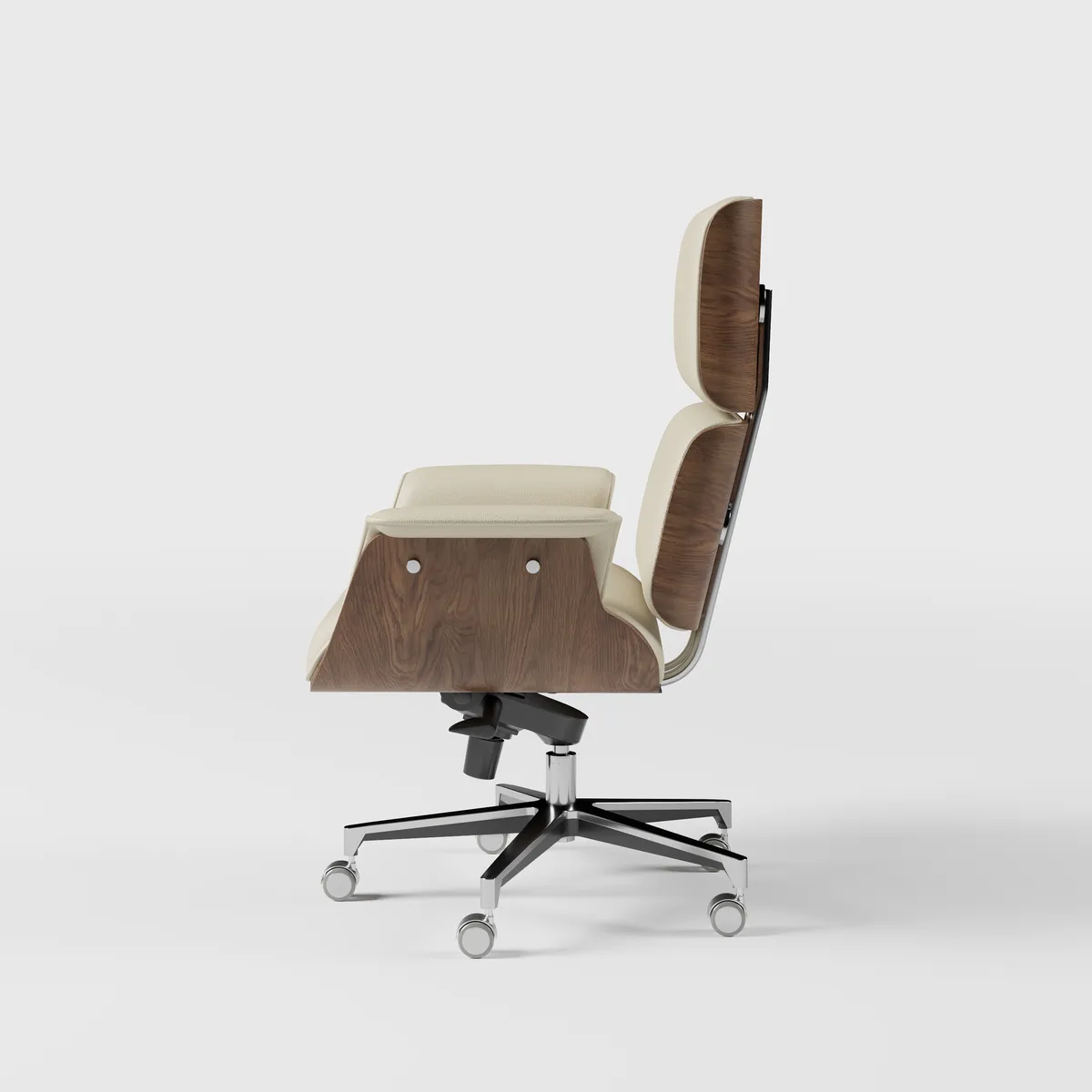 Modern Wash White L Shaped Desk & Off White Home Office Chair Set Upholstered Swivel — image 10