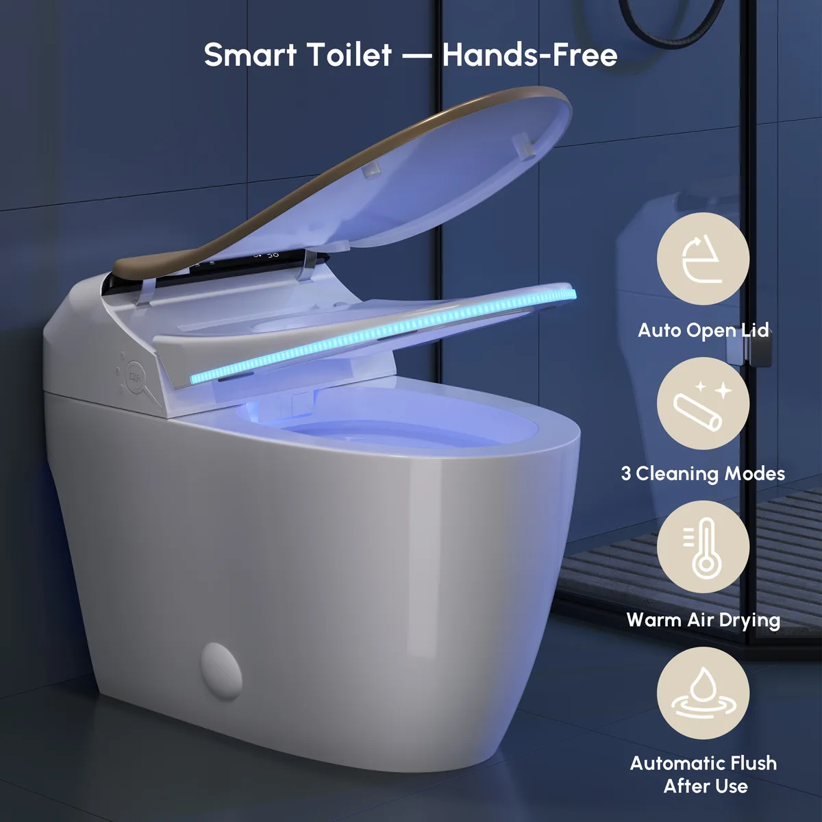 Hynova AX2 Pro Automatic Smart Bidet Toilet with Aromatherapy White 1.28 GPF — image 15