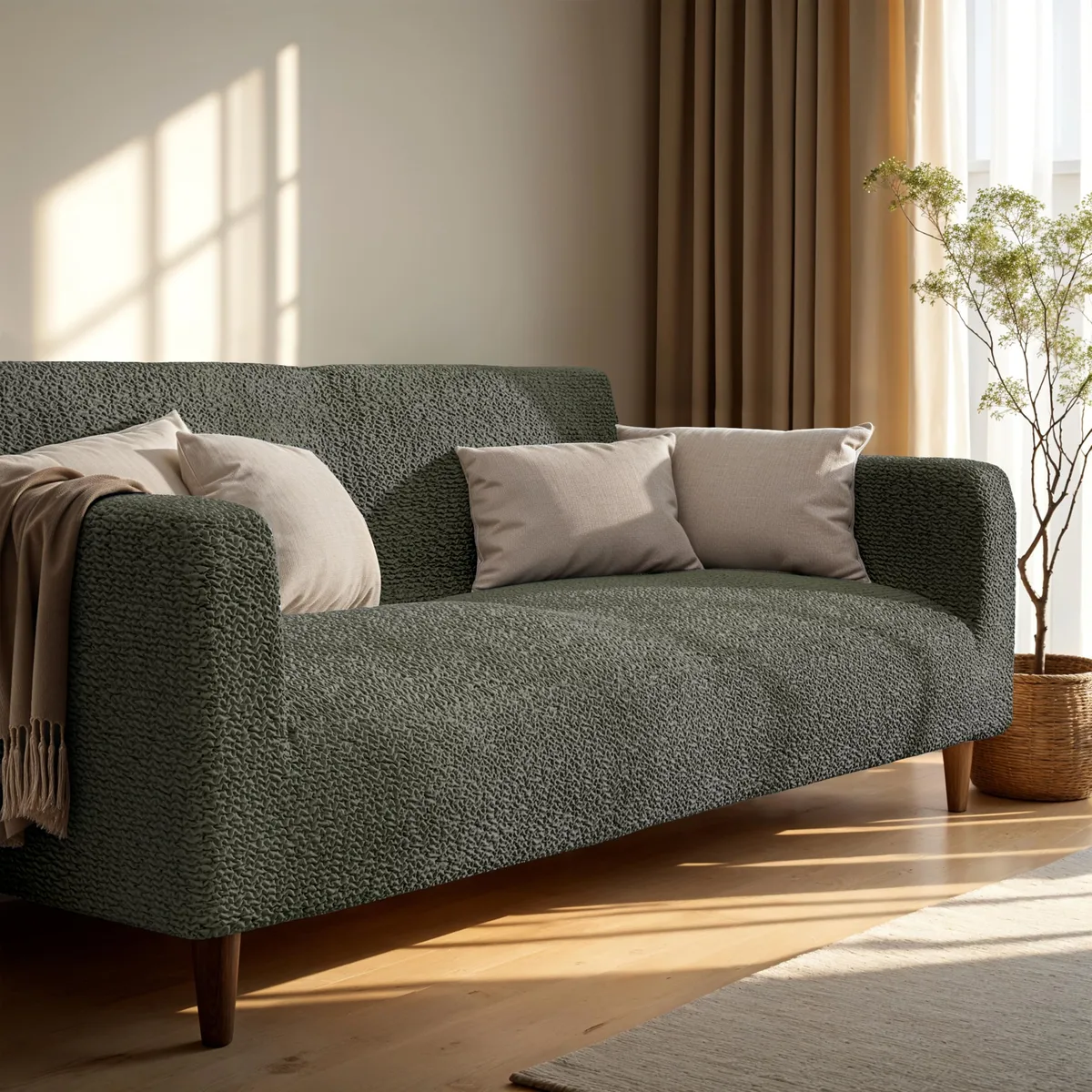 Loveseat Slipcovers - 1-Piece Furniture Protector - Form Fit, Machine Washable -MicrofibraCollection — image 22