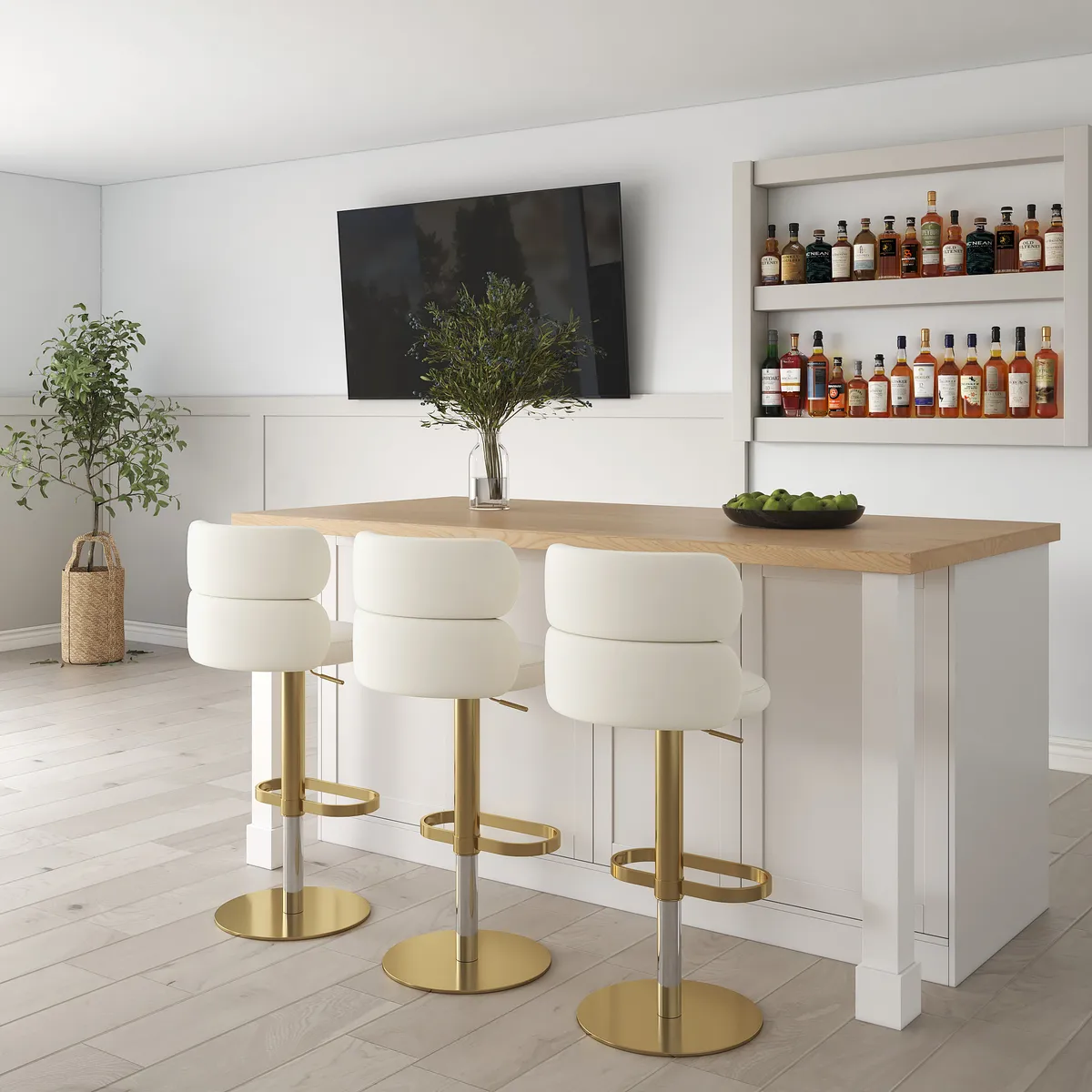 72" Modern Laminate Kitchen lsland Natural & White with Storage — image 13