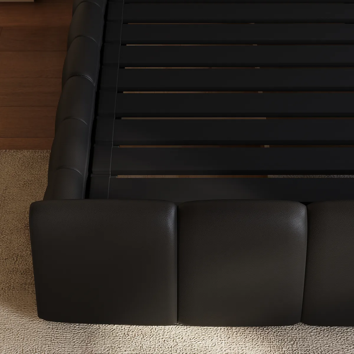 Humply Queen Faux Leather Storage Bed with Drawers — image 7