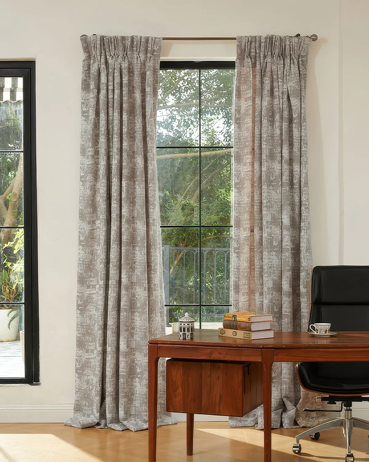 Mist 4 Layers Patterned Heavyweight Soundproof Thermal 100% Blackout Anti-Dust Custom Curtain — image 5