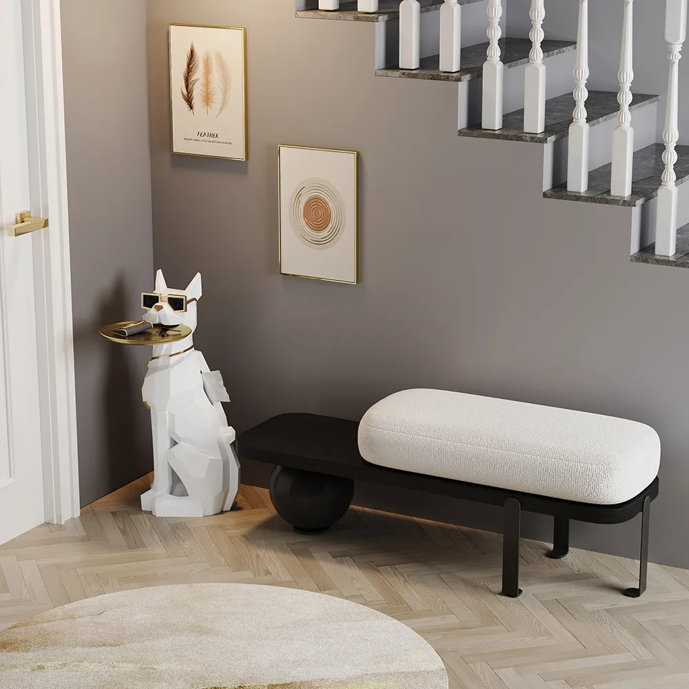 Sculpture Tray End Table Modern Black Side Table with Tissue Storage — image 6
