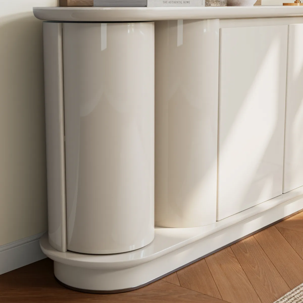 Modern 63" Faux Travertine Sintered Stone Sideboard — image 9